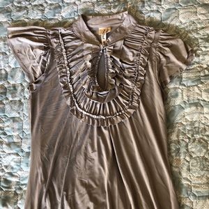 Silver ruffle top
